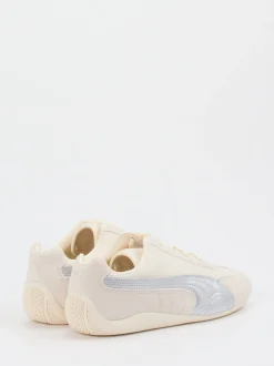 Puma – Sneaker aus Veloursleder und Mesh cremeweiß