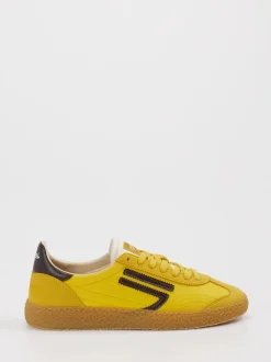 Puraai – Retro-Sneaker aus Veloursleder/Textil gelb