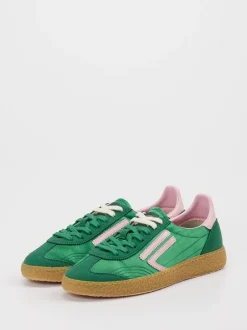 Puraai – Retro-Sneaker aus Velour/Textil in Grün