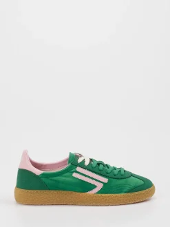 Puraai – Retro-Sneaker aus Velour/Textil in Grün