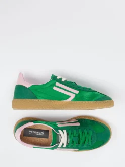Puraai – Retro-Sneaker aus Velour/Textil in Grün