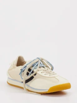 Puraai – Sneaker aus Velour und Textil cremeweiß