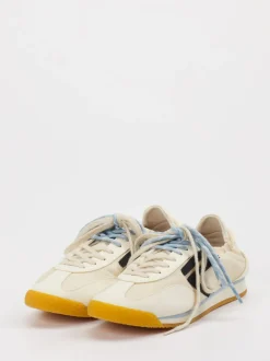 Puraai – Sneaker aus Velour und Textil cremeweiß