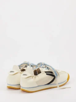 Puraai – Sneaker aus Velour und Textil cremeweiß