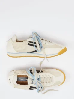 Puraai – Sneaker aus Velour und Textil cremeweiß
