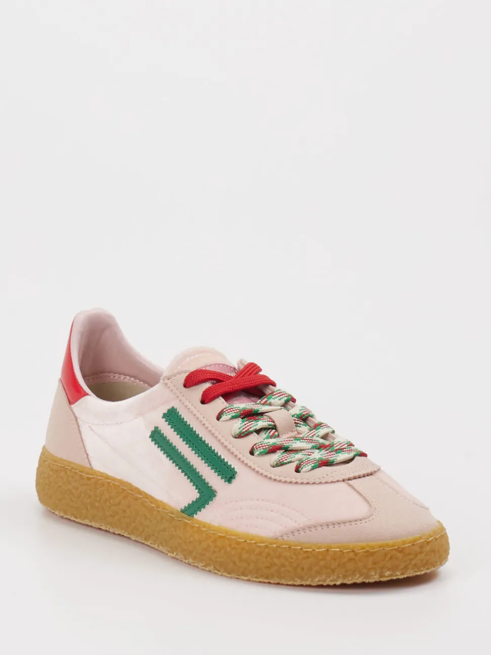Puraai – Sneaker aus Velours/Textil in Blassrosa