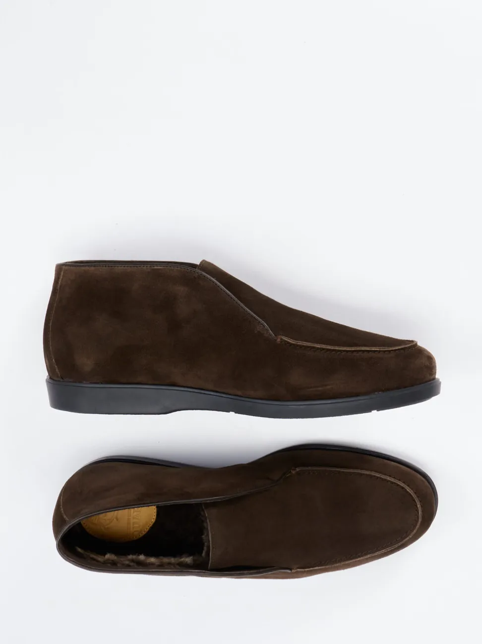 Quarvif – Ankle Slipper aus Veloursleder schokobraun