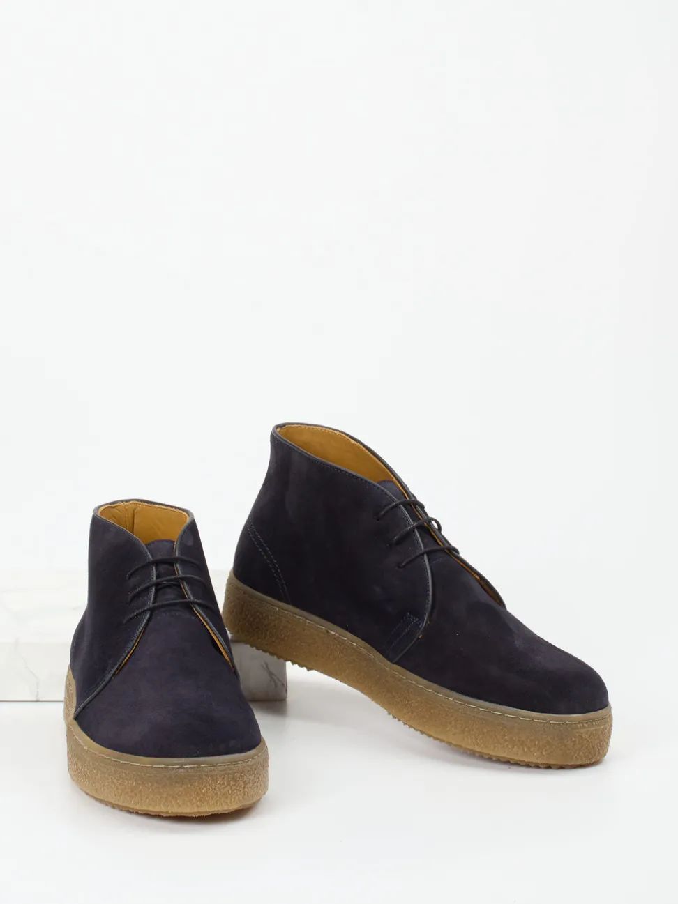 Quarvif – Desert Boots aus Veloursleder dunkelblau