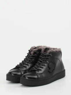 Quarvif – High-Top-Sneaker aus Kalbleder schwarz