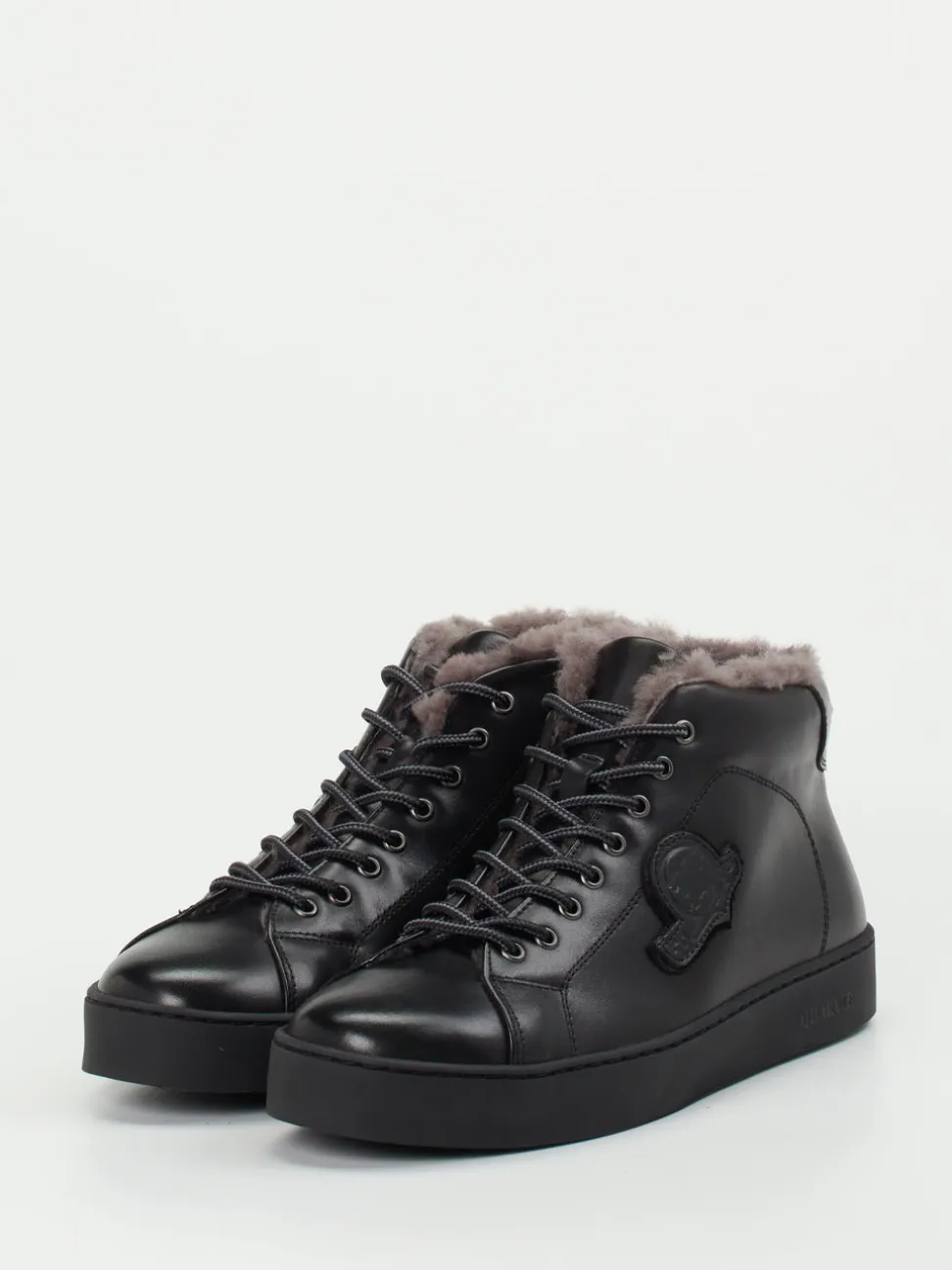 Quarvif – High-Top-Sneaker aus Kalbleder schwarz