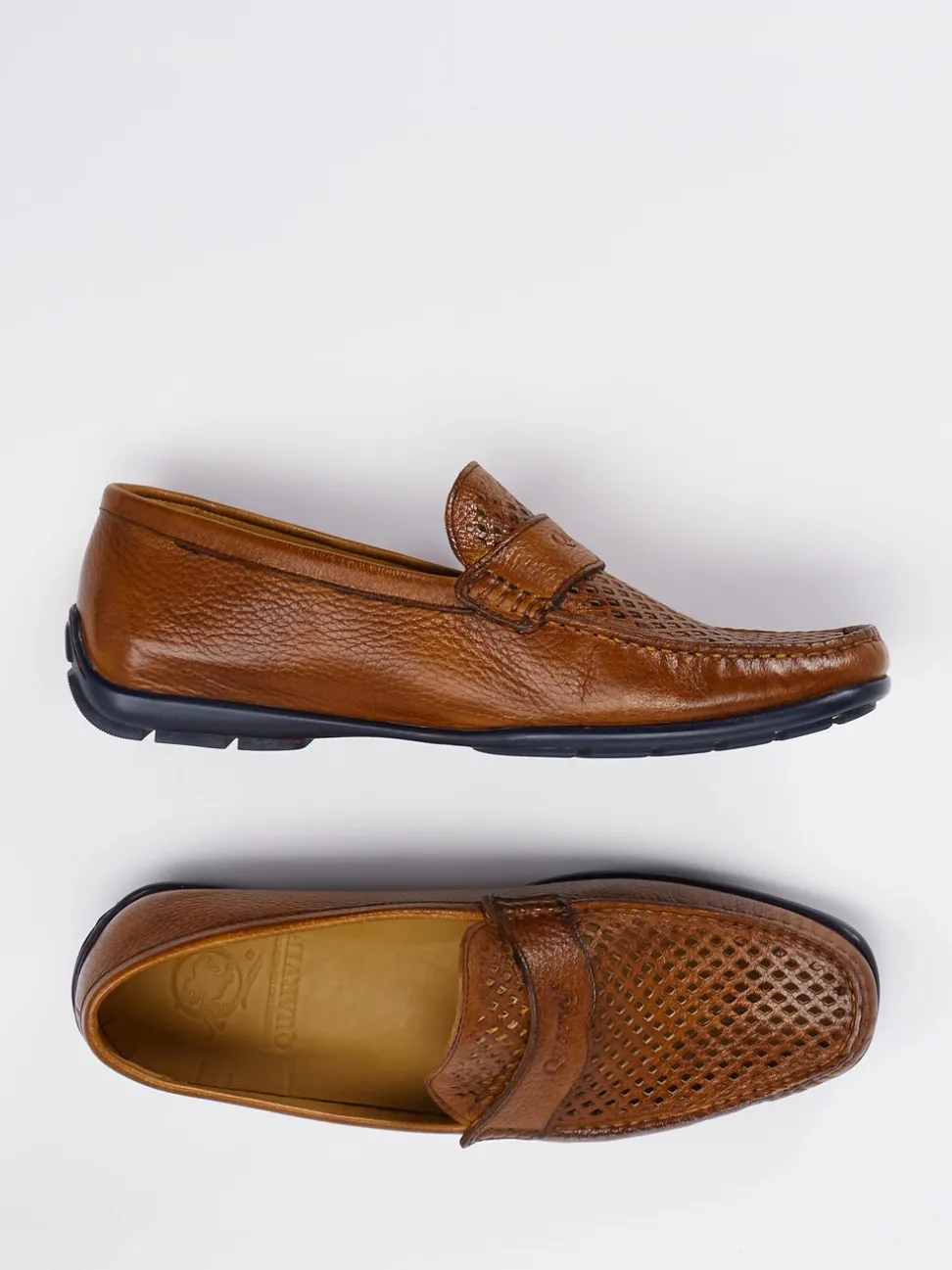 Quarvif – Loafer aus Elchleder cognacfarben