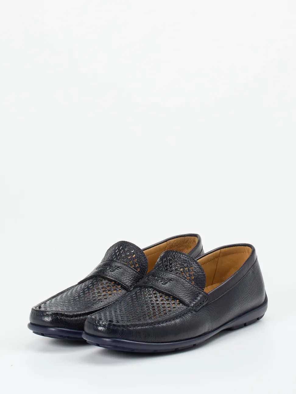 Quarvif – Loafer aus geprägtem Leder in Blau