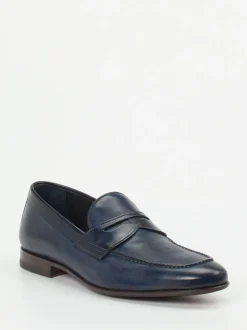 Quarvif – Penny Loafer aus Pferdeleder Nachtblau