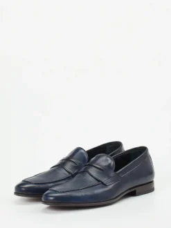 Quarvif – Penny Loafer aus Pferdeleder Nachtblau