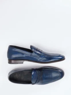 Quarvif – Penny Loafer aus Pferdeleder Nachtblau
