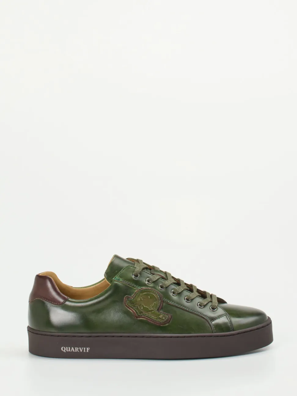 Quarvif – Sneaker aus Kalbleder Olivgrün