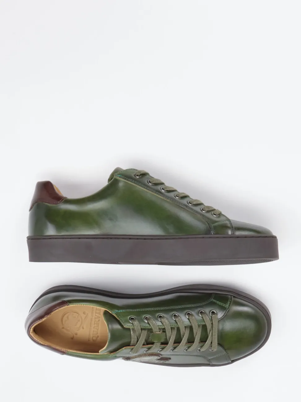 Quarvif – Sneaker aus Kalbleder Olivgrün