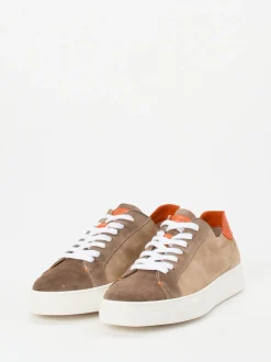 Quarvif – Sneaker aus Ziegenleder in Taupe-Orange