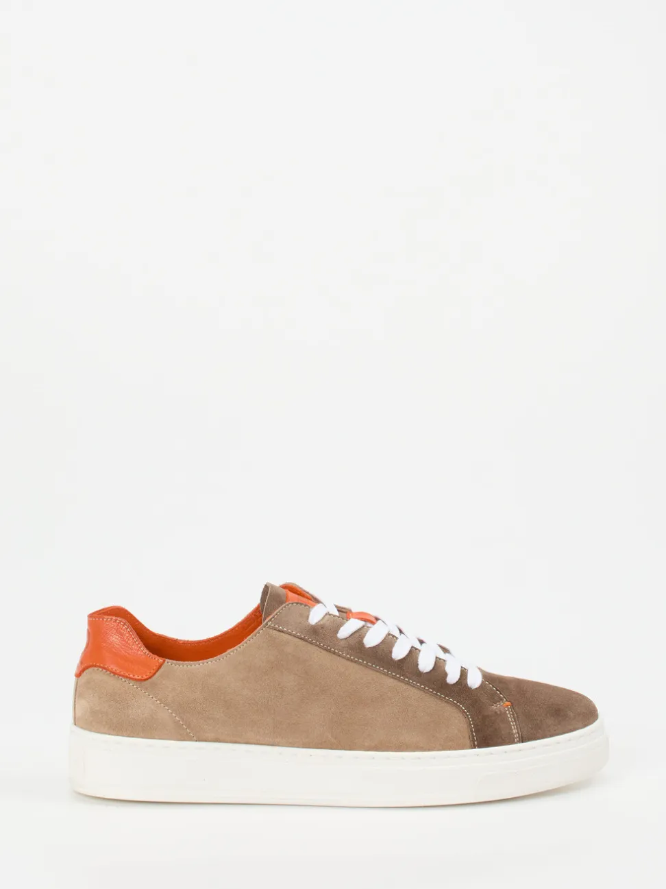 Quarvif – Sneaker aus Ziegenleder in Taupe-Orange