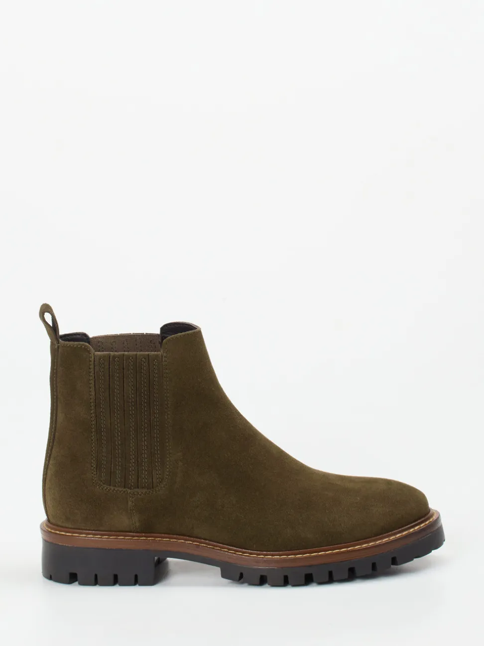 Ralph Harrison – Chelsea Boots aus Veloursleder olivgrün