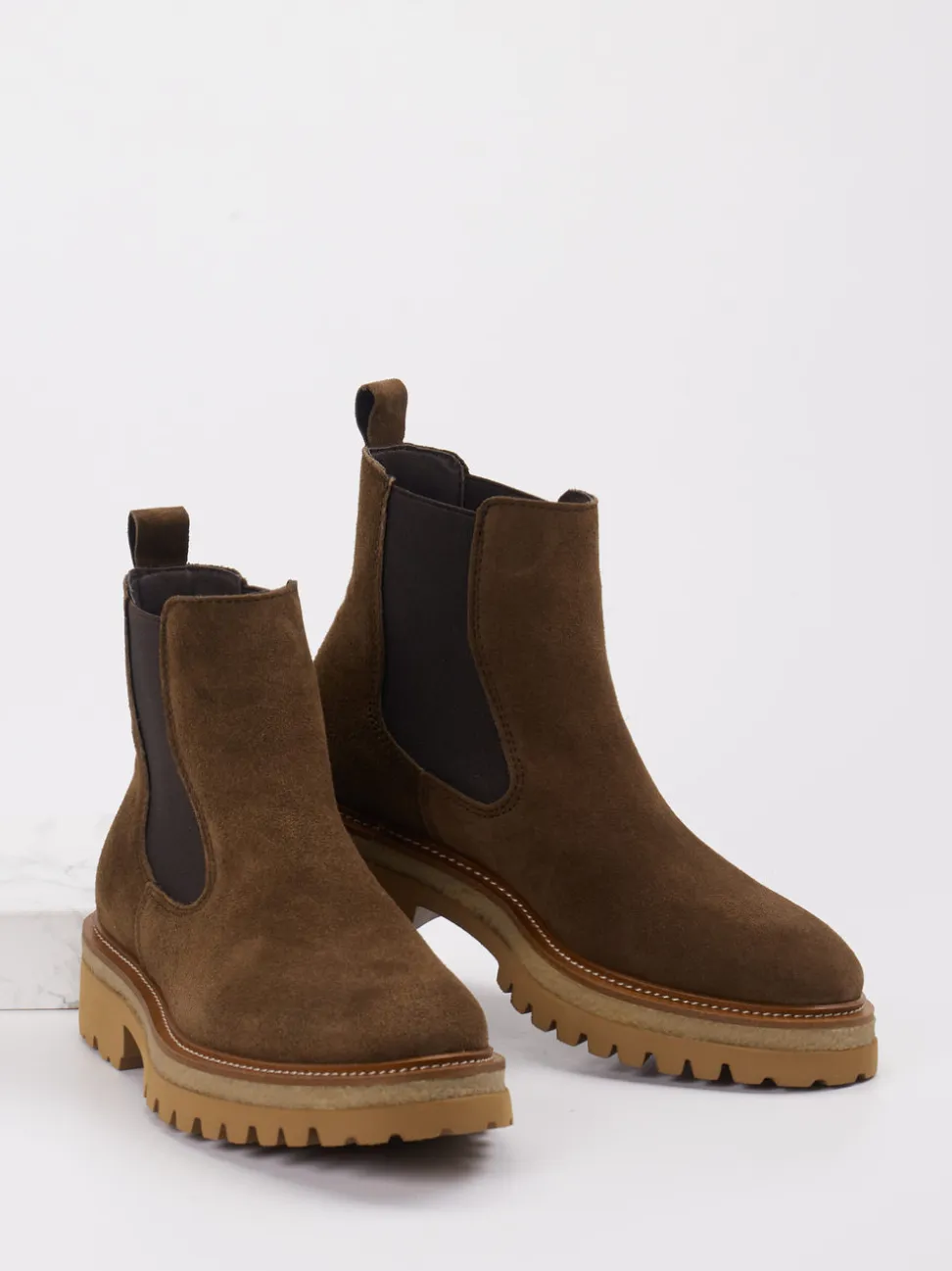 Ralph Harrison – Chelsea Boots aus Veloursleder braun