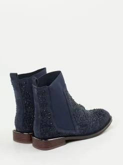 Ralph Harrison – Chelsea Boots aus Veloursleder Dunkelblau