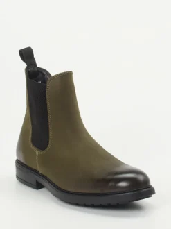 Ralph Harrison – Chelsea Boots aus Nubukleder Olivgrün