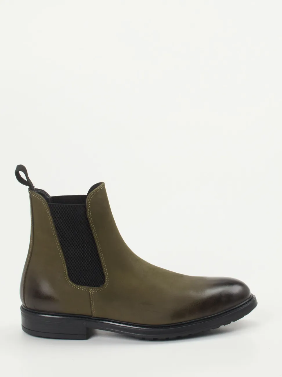 Ralph Harrison – Chelsea Boots aus Nubukleder Olivgrün