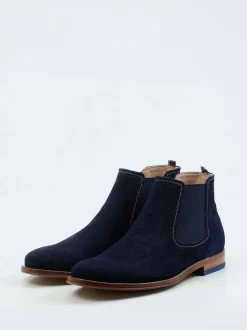 Ralph Harrison – Chelsea Boots aus Veloursleder Blau