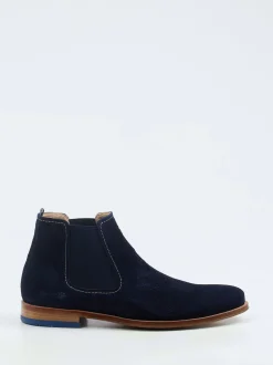 Ralph Harrison – Chelsea Boots aus Veloursleder Blau