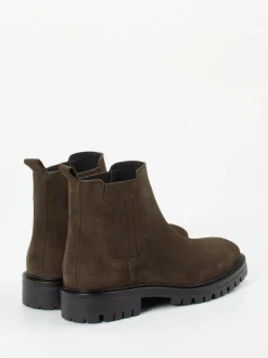 Ralph Harrison – Chelsea Boots aus Veloursleder olivbraun