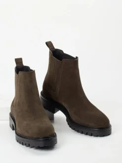 Ralph Harrison – Chelsea Boots aus Veloursleder olivbraun