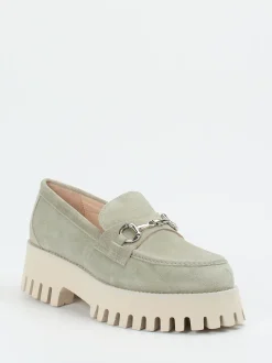 Ralph Harrison – Chunky Loafer aus Veloursleder Salbeigrün