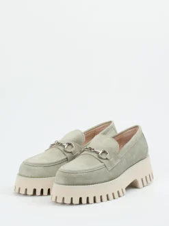 Ralph Harrison – Chunky Loafer aus Veloursleder Salbeigrün