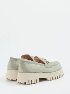 Ralph Harrison – Chunky Loafer aus Veloursleder Salbeigrün