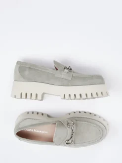 Ralph Harrison – Chunky Loafer aus Veloursleder Salbeigrün