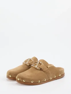Ralph Harrison – Clogs aus Veloursleder in Karamellbraun
