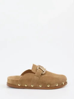 Ralph Harrison – Clogs aus Veloursleder in Karamellbraun