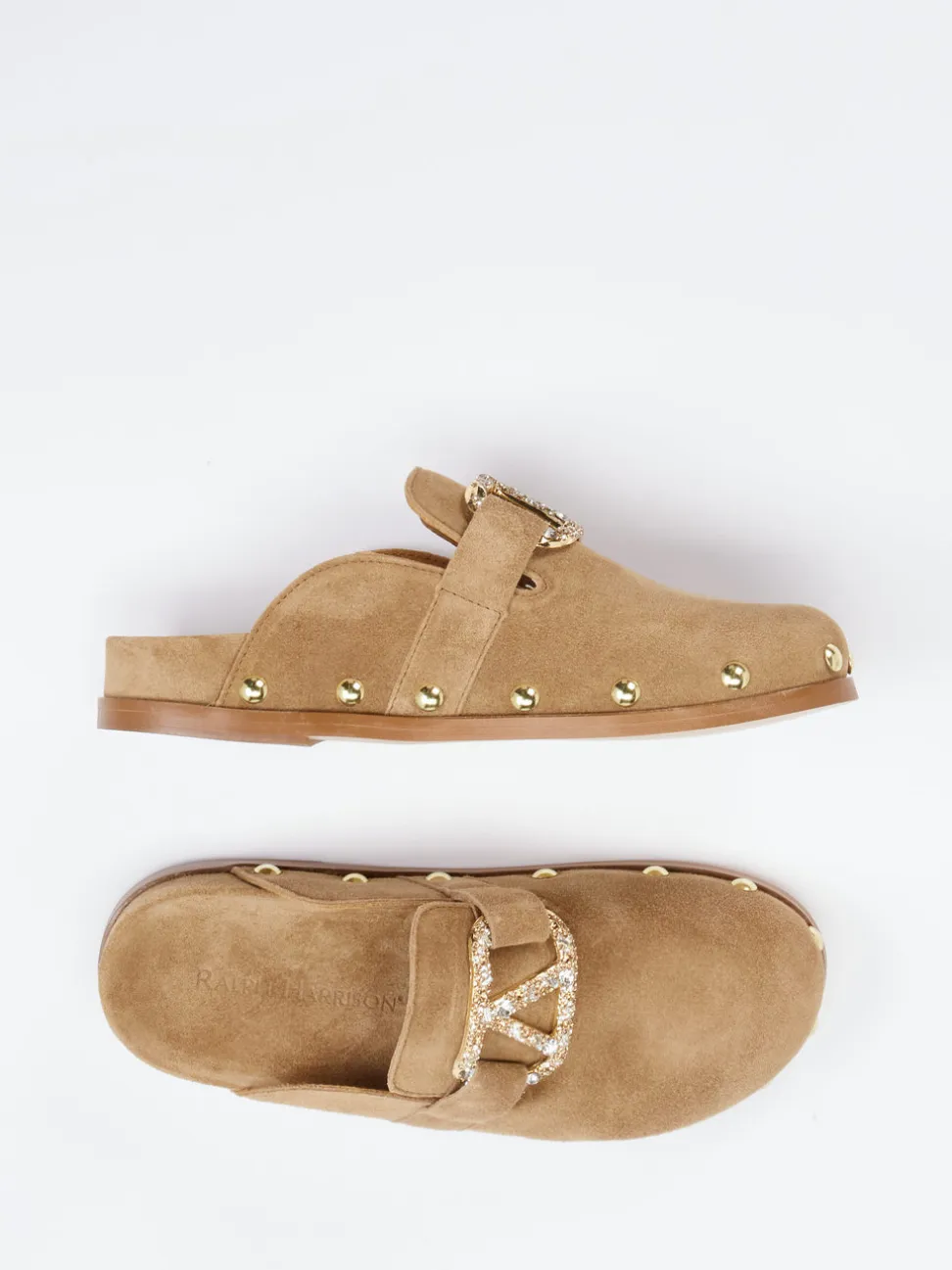 Ralph Harrison – Clogs aus Veloursleder in Karamellbraun