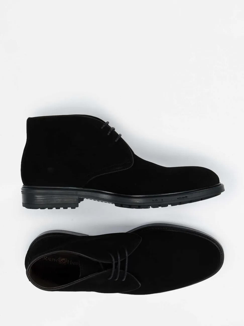 Ralph Harrison – Desert Boots aus Veloursleder schwarz