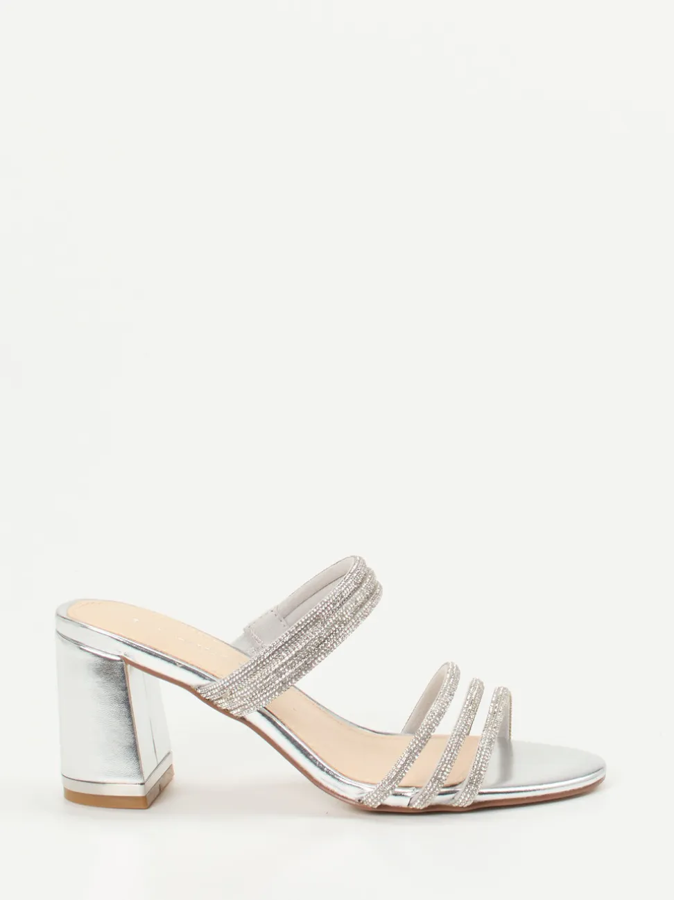 Ralph Harrison – High Heel Mules aus Metallicleder Silber