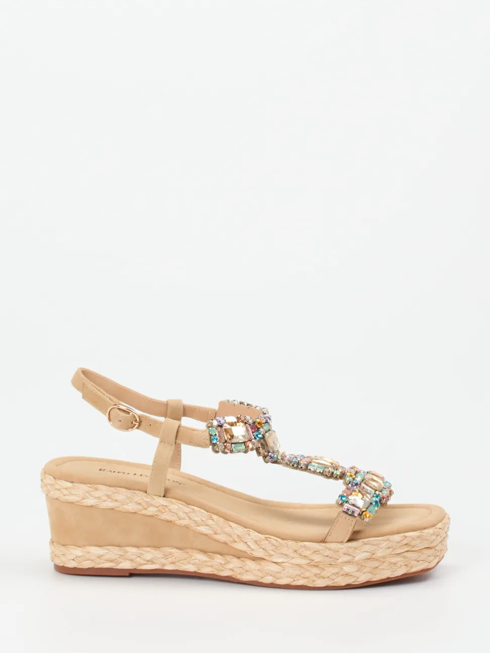Ralph Harrison – Keilsandalette aus Veloursleder beige