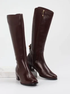 Ralph Harrison – Kniestiefel aus Lammleder Dunkelbraun
