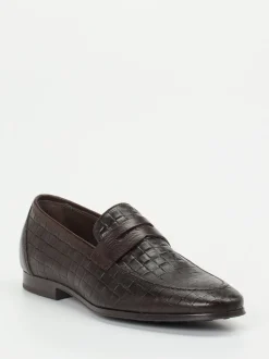 Ralph Harrison – Loafer aus geprägtem Leder Dunkelbraun