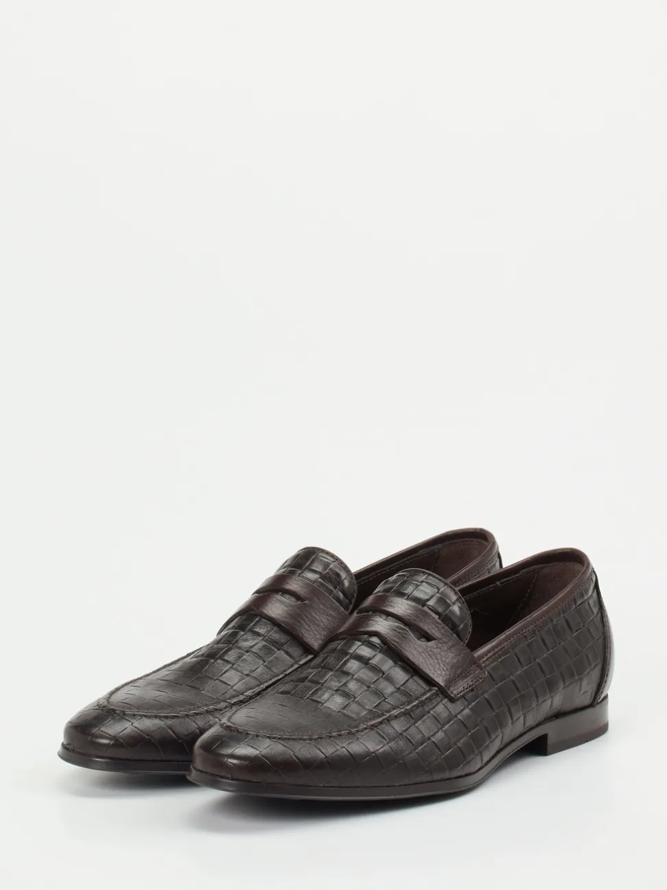 Ralph Harrison – Loafer aus geprägtem Leder Dunkelbraun