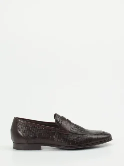 Ralph Harrison – Loafer aus geprägtem Leder Dunkelbraun