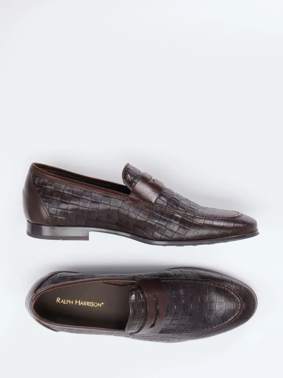 Ralph Harrison – Loafer aus geprägtem Leder Dunkelbraun