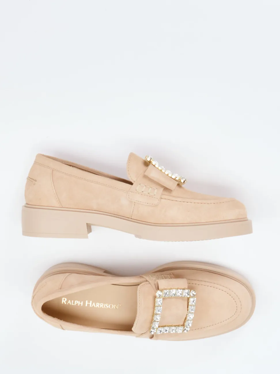 Ralph Harrison – Loafer aus Veloursleder Beige