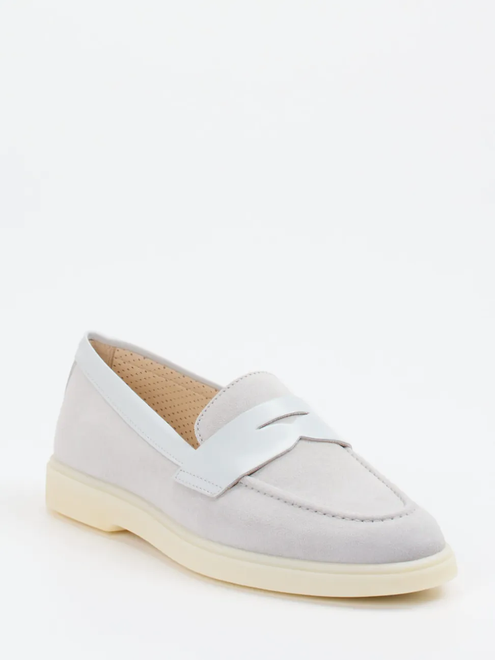 Ralph Harrison – Loafer aus Veloursleder Hellgrau