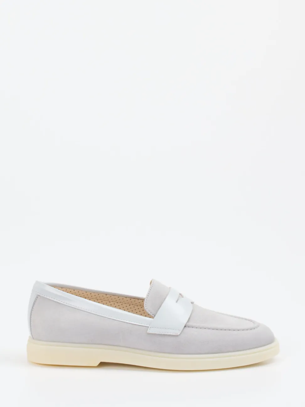 Ralph Harrison – Loafer aus Veloursleder Hellgrau
